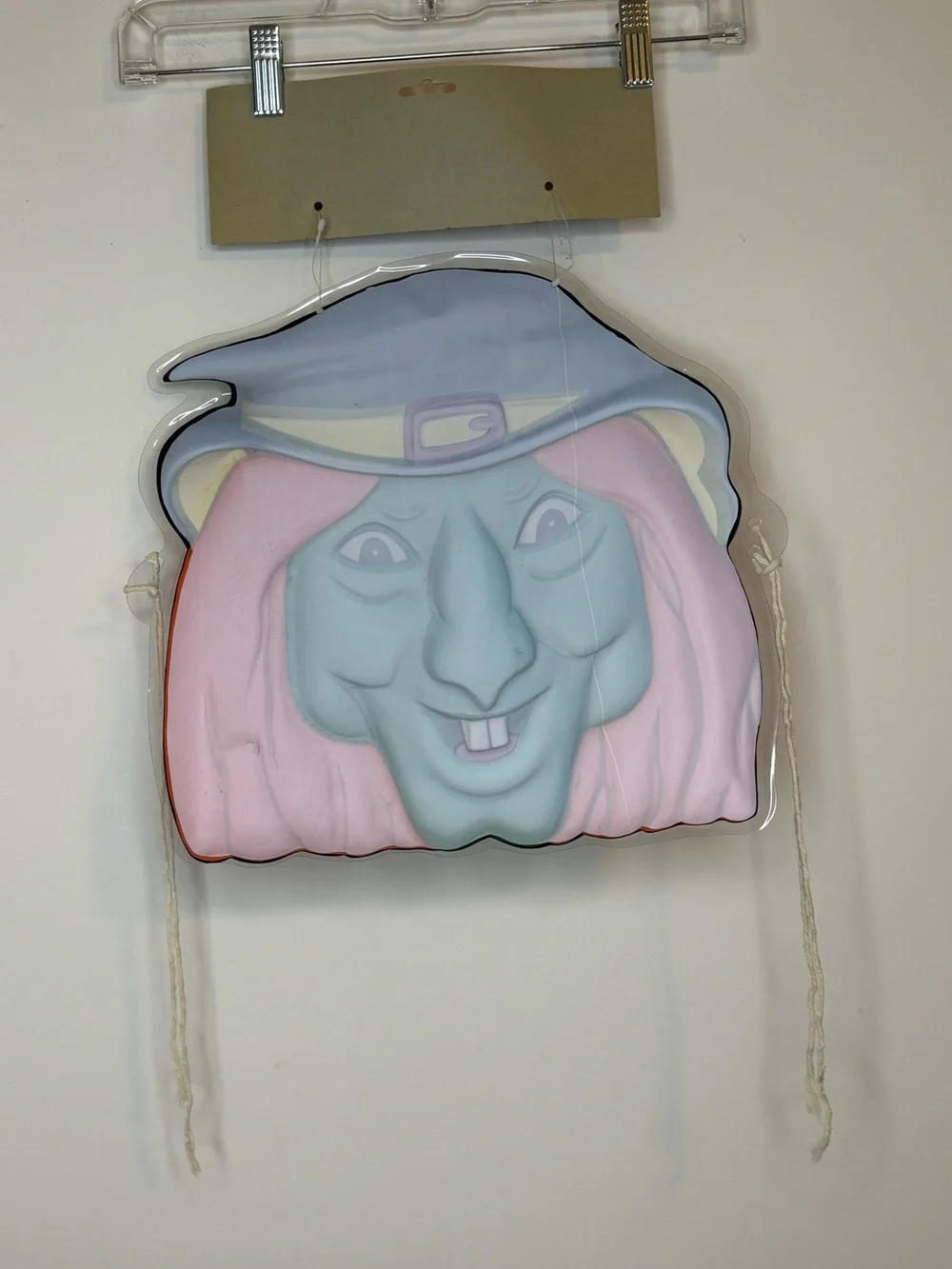Vintage Halloween Plastic Wicked Witch Face Porch Light Cover Plastic NWT